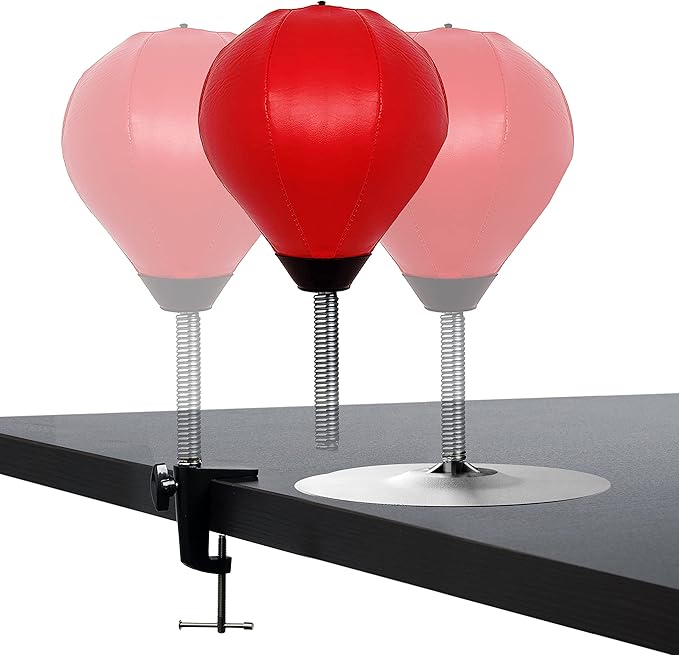 GLACIAL Stress Relief Desktop Punching Bag I Comes with Desk Clamp and Extra Strong Suction Cup