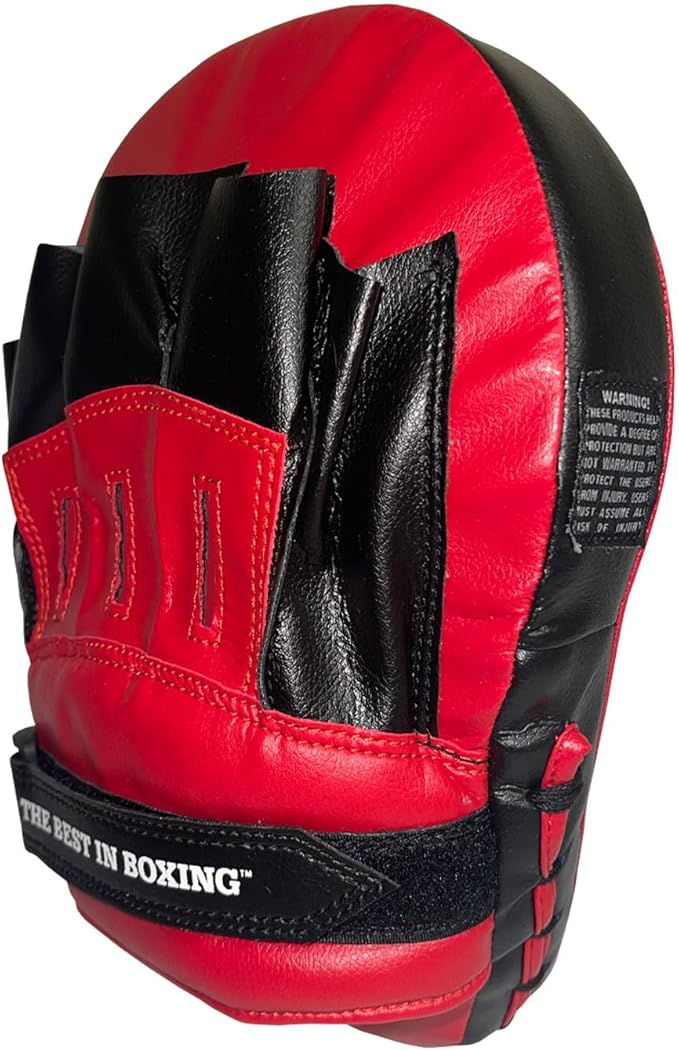 Ringside Curved Boxing MMA Punch Mitts (Pair) Red, 10.5"