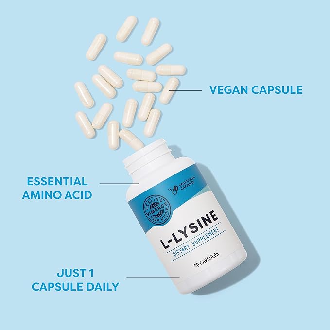 Vimergy L-Lysine – Promotes Healthy Skin, Hair, Nails & Joints* – Supports Healthy Metabolism* – Vegan, Non-GMO & Gluten-Free – 90 Capsules
