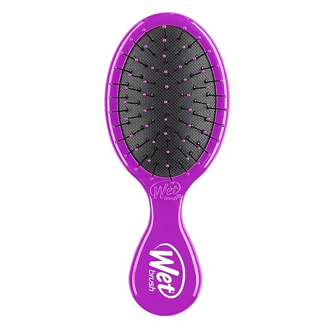 Wet Brush Mini Detangler Hair Brush, Pink - Detangling Travel Hair Brush - Ultra-Soft IntelliFlex Bristles Glide Through Tangles with Ease - Pain-Free - All Hair Types