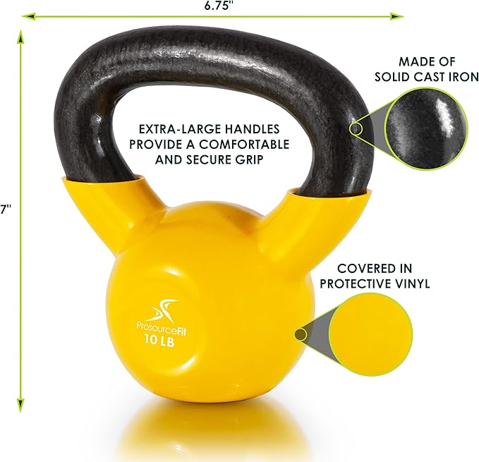 ProsourceFit Vinyl Coated Cast Iron Kettlebells for Full