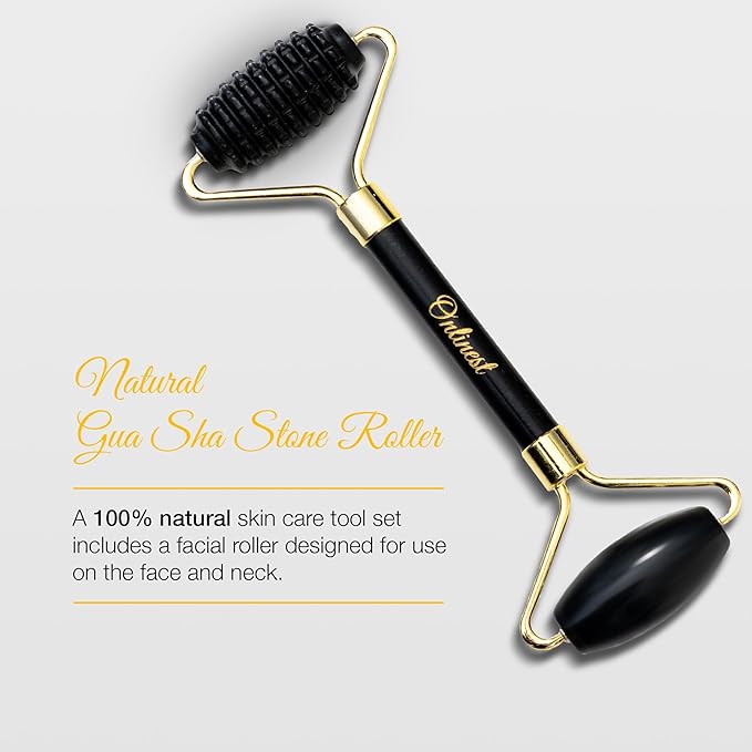 3in1 skin care tool set. Ultimate Facial Rejuvenation Companion. Facial massage. Face lift. Facial roller. Massage set. Natural skin care. Neck roller. Gua Sha set.