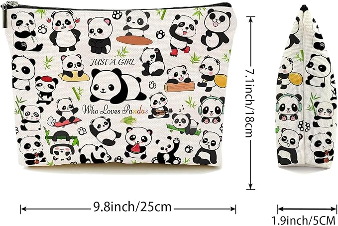 Panda Makeup Bags, Panda Gifts for Women, Funny Cosmetic Bag Birthday Christmas Gifts for Her, Sister, Daughter, Women