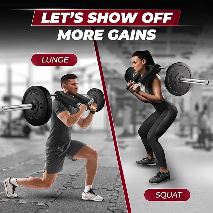 Yes4All Multi Grip Barbell & Cable Attachment - 2 Collars,