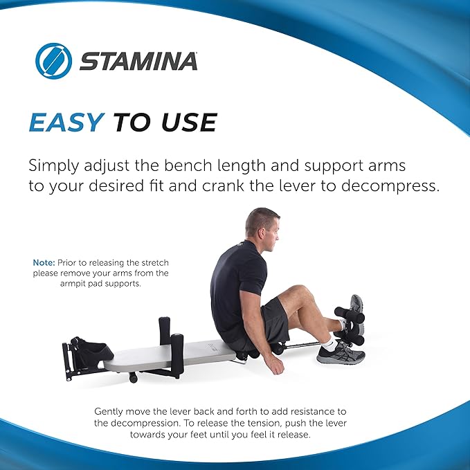 Stamina Inline Back Stretch Bench with Cervical Traction 250 lbs
