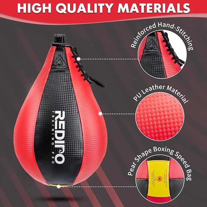 Boxing Speed Bag - PU Leather Speed Punching Ball for Boxing, MMA Training Speed Ball Reflex Ball Boxing Equipment, Punching Bag Workout Kicking Training Home Gym Exercise Speed Ball