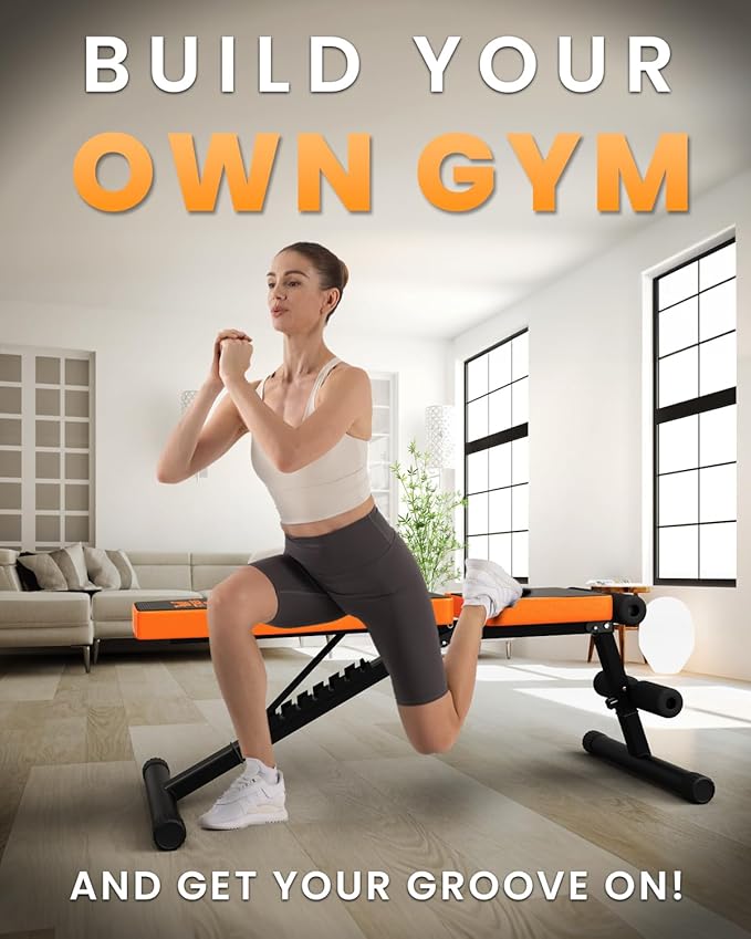 naspaluro Adjustable Weight Bench for Home Gym Foldable 880LB Incline 3-Sec Folding