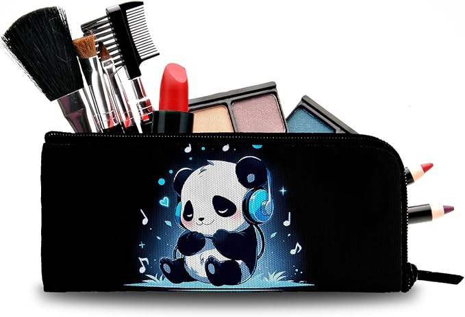 Cute Panda Makeup Bag for Women Girls Cartoon Travel Bags Cosmetic Bag Make Up Bags Zip Pouch for Travel Essentials