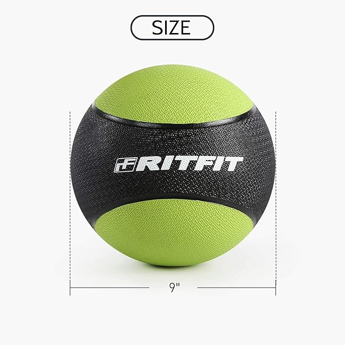 RitFit Weighted Medicine Ball - Non-Slip Rubber Shell
