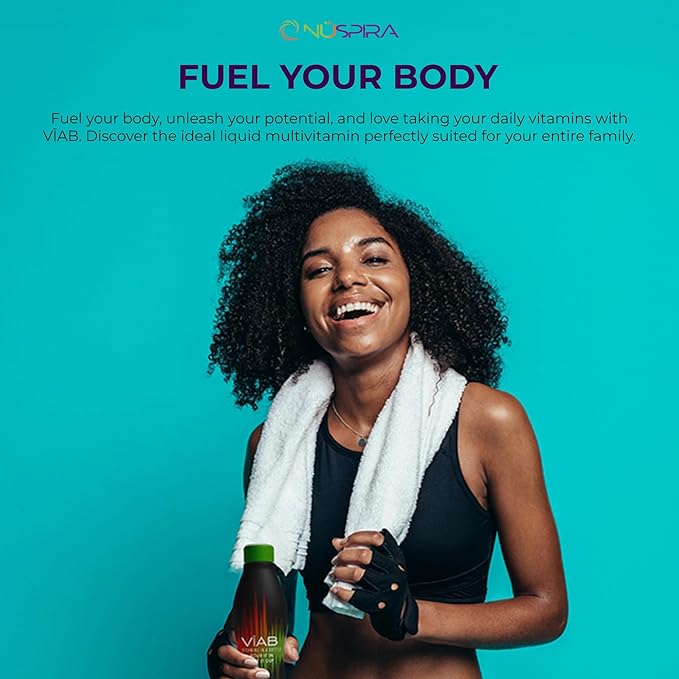 NüSpira VĪAB Liquid Multi-Vitamin - Effortless Wellness for The Whole Family - Potent Blend of Vitamins & Minerals - Easy Absorption & Smooth Taste - for Busy Lifestyles & Sensitive Stomachs - 16oz