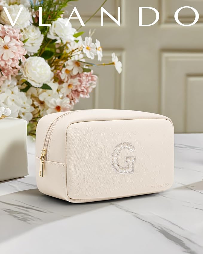 Vlando Gifts for Friends Female Cute Makeup Pouch Makeup Case Personalized Bridal Shower Gifts Wedding Gifts Birthday Graduation Gifts G