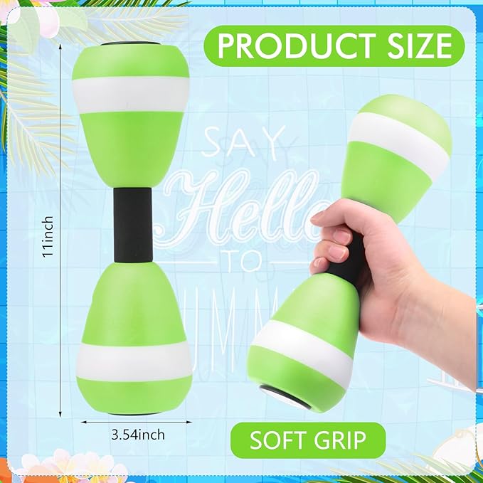 Water Aerobics Set for Aquatic Exercise 1 Pair Neoprene Swimming Glove 2 Pcs Foam Aquatic Dumbbells Water Weights Equipment Pool Resistance Fitness Equipment for Training Workouts