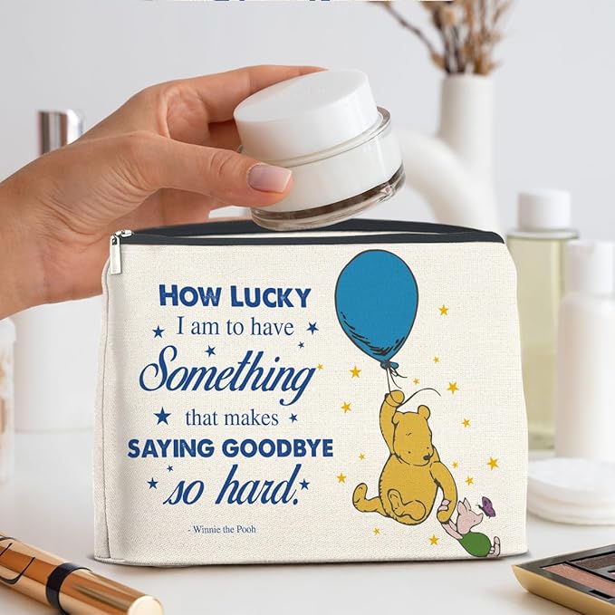 YeleY Winnie the Pooh for Women Girls, Leaving Gift, Classic Winnie the Pooh Cosmetic Makeup Bag for Teens Women Friends Winnie the Pooh Purse