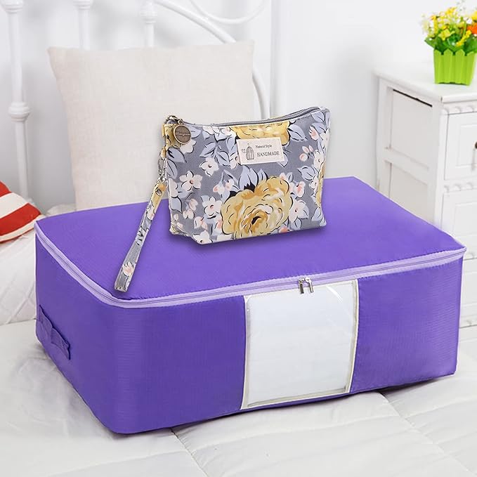 Qikuver Canvas Cosmetic Bags, 2 Pieces Cosmetic Bags for Women, Makeup bag Cute Cosmetic Bag Organizer Small Mini Makeup Pouch for Purse Toiletry Bag