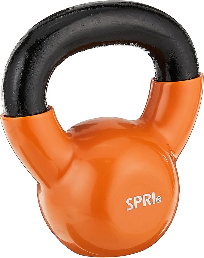 SPRI Kettlebell Weights Deluxe Cast Iron Vinyl Coated