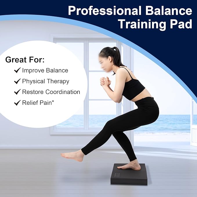 StrongTek Professional Foam Exercise Balance Pad - 15.8" 13" x 2", High-Density