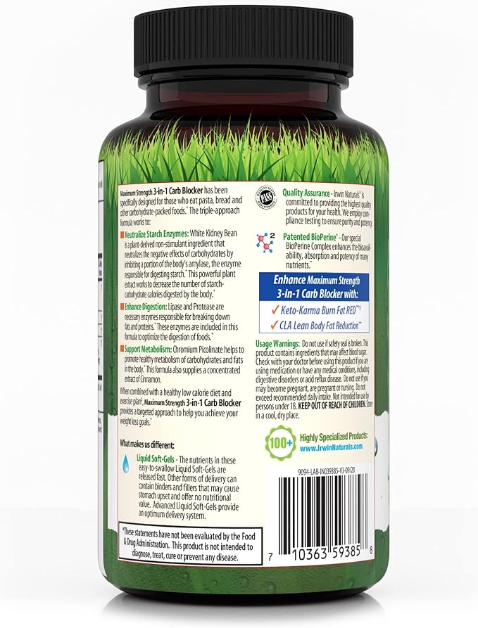 Irwin Naturals Maximum Strength 3-in-1 Carb Blocker 84 Count