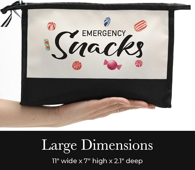Snack Bag - Emergency Snacks Lover Gift for Girls & Women - Food Storage Bag - Birthday, Graduation & Christmas Gifts