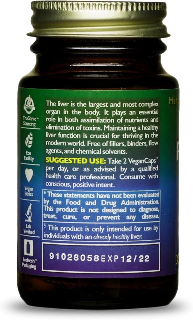 HealthForce SuperFoods Liver Rescue - Natural Liver Cleanse - Liver Health Formula with Milk Thistle & Dandelion Root - Gluten-Free & Vegan - 30 Capsules