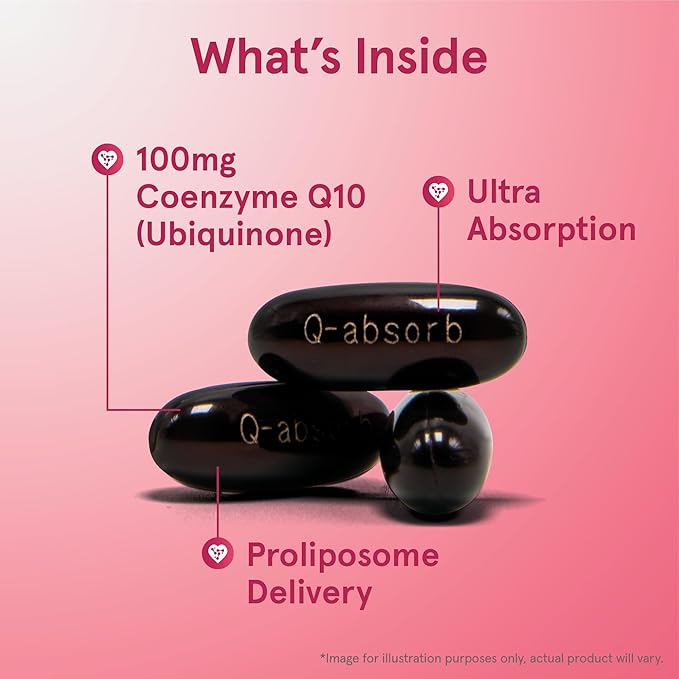 Jarrow Formulas Q-absorb Co-Q10 100 mg, Dietary Supplement, Antioxidant Support for Mitochondrial Health, Cellular Energy Production and Cardiovascular Health, 60 Softgels, 60 Day Supply