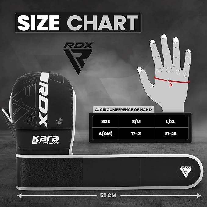 RDX MMA Gloves Sparring Grappling, Hybrid Open Palm Martial Arts Mitts Men Women, Maya Hide Leather Wrist Support, Cage Fighting Combat Sports Boxing Glove Training, Muay Thai, Punching Bag Kickboxing