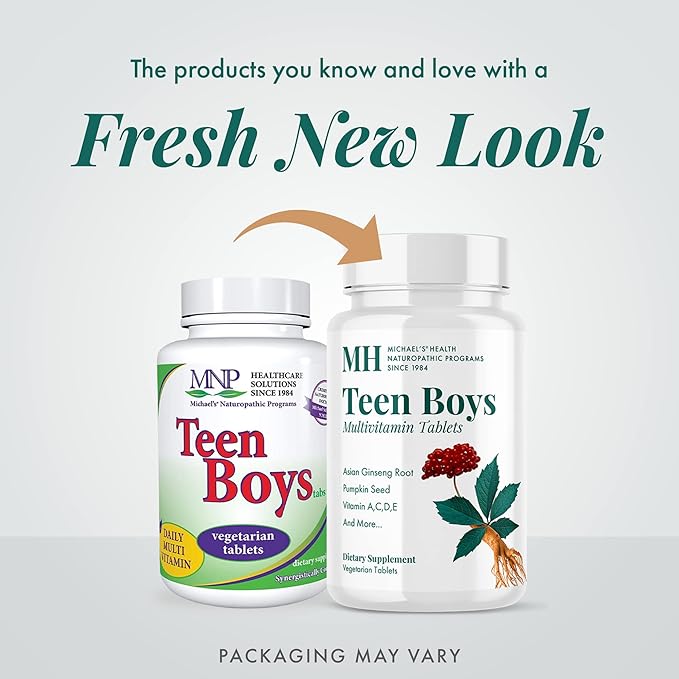 MICHAEL'S Health Naturopathic Programs Teen Boys - 90 Vegetarian Tablets - Daily Multivitamin Supplement - Kosher - 45 Servings