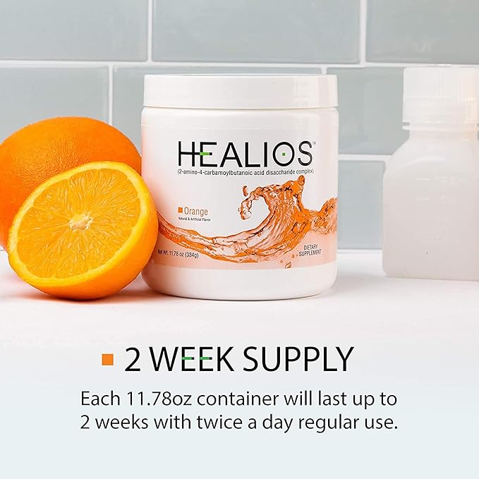HEALIOS Orange Flavor Oral Health and Dietary Supplement, Powder Form, Naturally Sourced L-Glutamine Trehalose L-Arginine, 11.64 Ounces