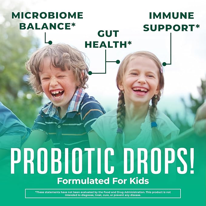 MaryRuth Organics USDA Organic Liquid Kids Probiotic Drops | Digestive Health | Gut Health | Kids Immune Support Supplement | Overall Health and Wellness | Non GMO | Vegan | 30 Servings
