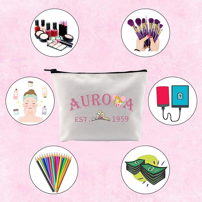 TSOTMO Princess Lover Gift Est 1959 Zipper Pouch Bag Pencil Bag Birthday Gift For Daughter Niece Granddaughter (AUR EST 1959)