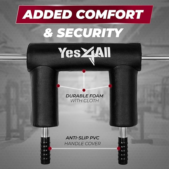 Yes4All Multi Grip Barbell & Cable Attachment - 2 Collars,