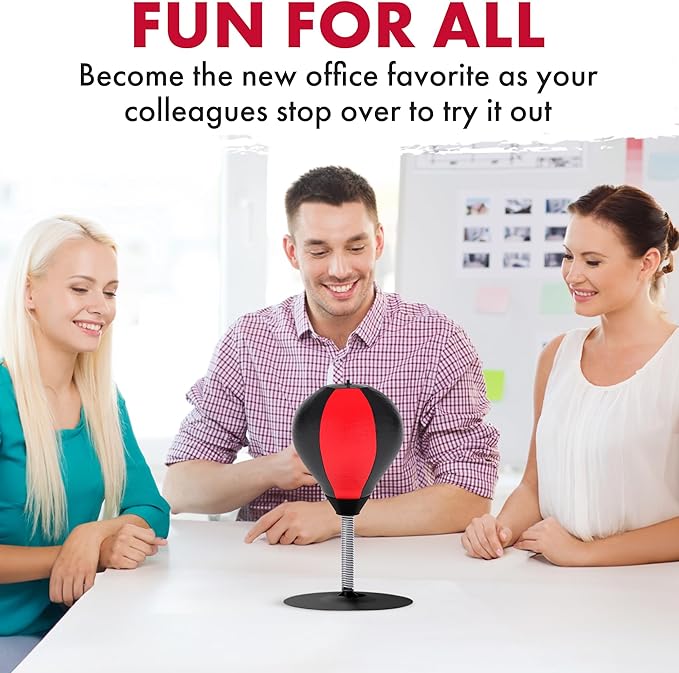 GLACIAL Stress Relief Desktop Punching Bag I Comes with Desk Clamp and Extra Strong Suction Cup