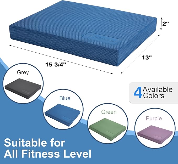 StrongTek Professional Foam Exercise Balance Pad - 15.8" 13" x 2", High-Density
