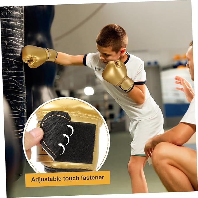 Garneck Kids Boxing Gloves Training Gloves Training Mitts Junior Punch PU Leather Sponge Filled for Toddler and Youth Red