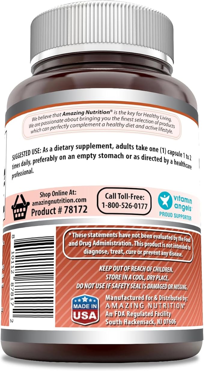 Amazing Formulas L-Lysine 500 mg Capsules Amino Acid Supplement | Non-GMO | Gluten Free | Made in USA (120 Count)