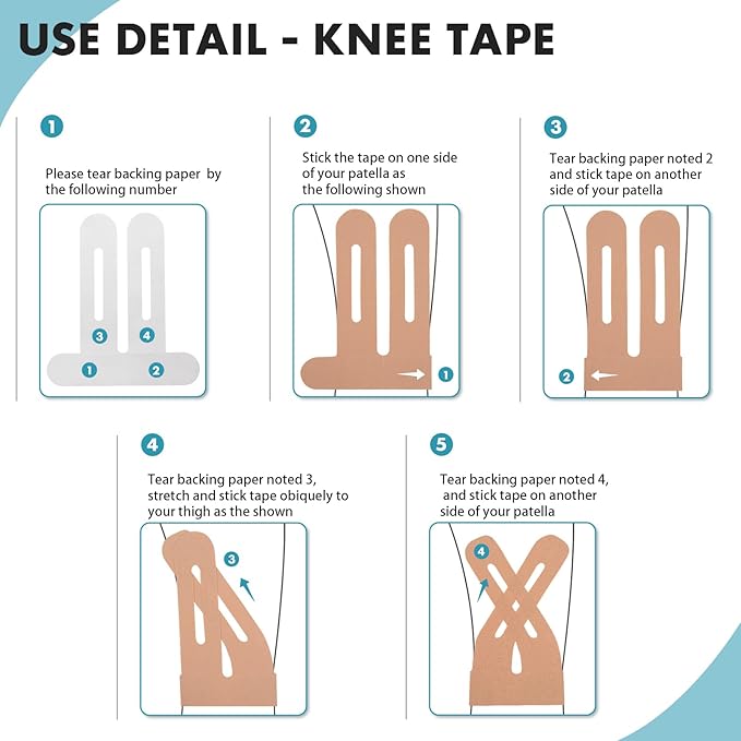Kinesiology Tape for Knee 12 Pack, Precut Knee Tape for Muscle & Joints, Athletic Sports Tape for Knee Support, Latex Free and Water Resistant, Pink