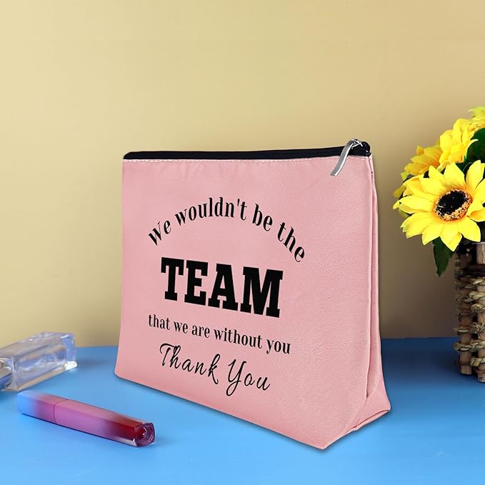 Boss Leader Appreciation Makeup Bag for Women Employee Manager Supervisor Coach Thank You Cosmetic Bag Colleague Leaving Boss Day Birthday Thanksgiving Gift Oxford Cloth Travel Pouch