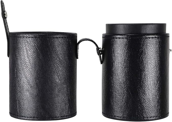 Portable Makeup Brush Case,Pu Leather Makeup Brush Holder with Button,Travel Cup Storage Dustproof Makeup Cosmetic Bags for Women (Black)