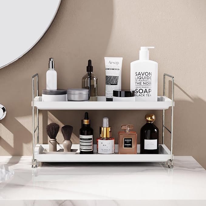FSyueyun 2-Tier Makeup Shelf Organizer for Vanity