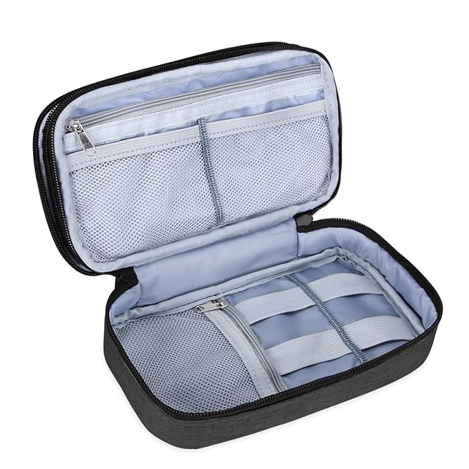 Teamoy Travel Makeup Brush Bag(up to 8.5"), Professional Cosmetic Bags Organizer Case with Handle Strap for Makeup Brushes and Beauty Supplies-Small, Black (No Accessories Included)