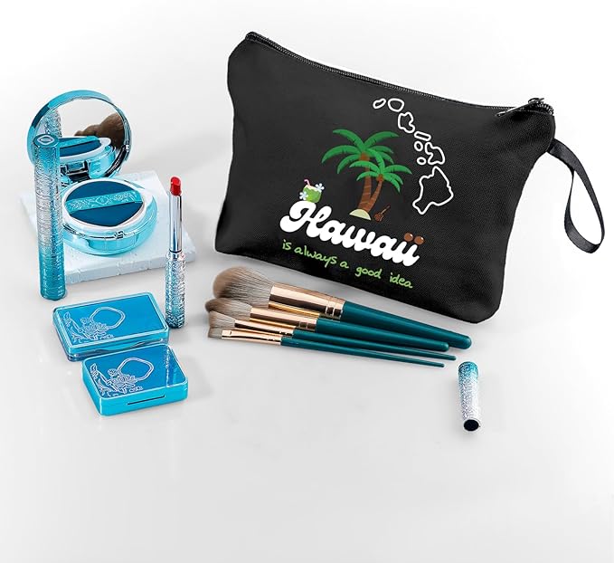 Hawaii Makeup Bag - Travel & Gift Set, Small Cosmetic Bag for Women, Perfect for Mom, Daughter, Sister, Friend or Coworker