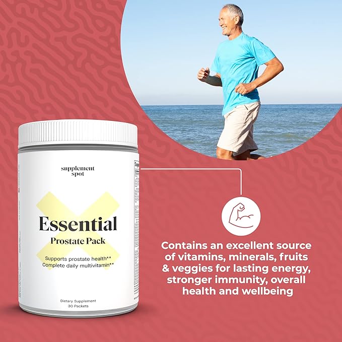 Essential Prostate Health Pack - Prostate Supplements for Men w/Saw Palmetto, Vitamins, Minerals - Daily Multivitamin for Men to Support Prostate, Overall Health - Dietary Supplement, 30 Packets