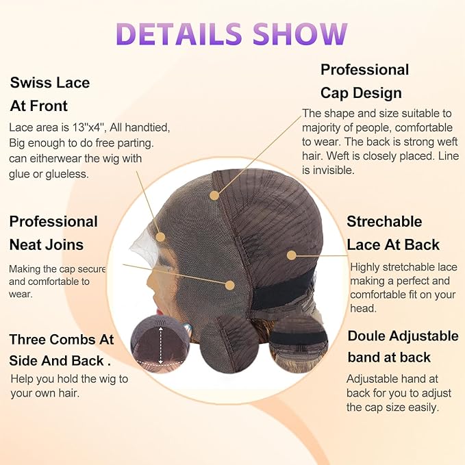 FABA Highlight Ombre Curly Lace Front Wigs Human Hair 24Inch 13x4 4/27 Colored Human Hair HD Lace Frontal Wigs 180% Density Highlight Deep Wave Wigs Human Hair Pre Plucked with Baby Hair
