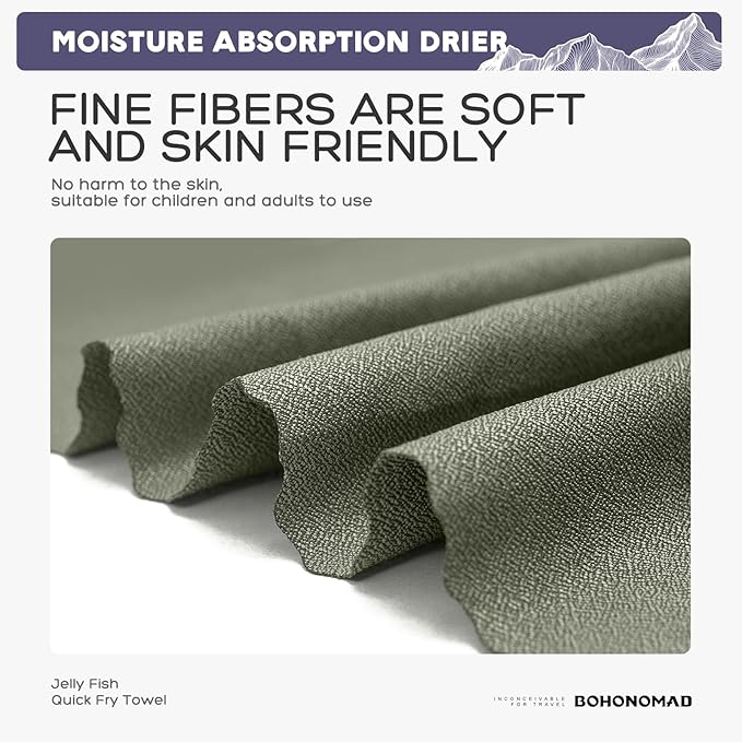 Camping Quick Dry Towel 40x180cm, Olive