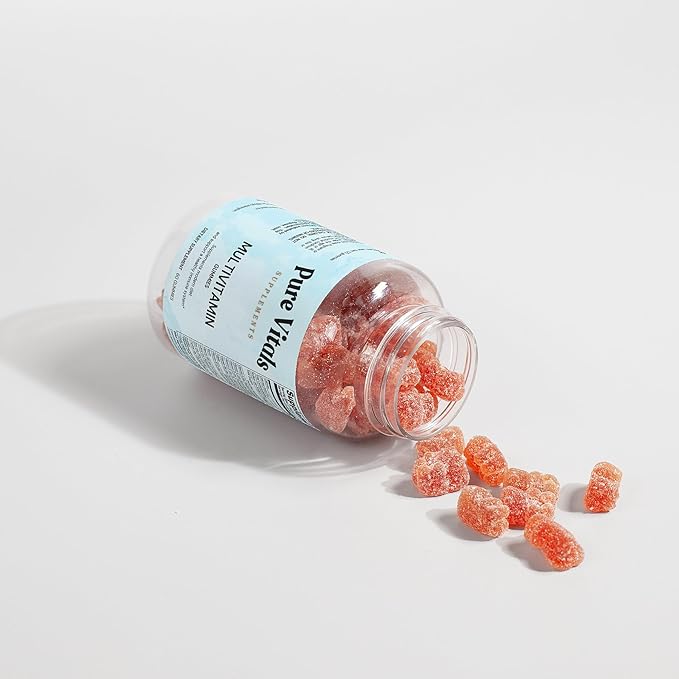 Pure Vitals Multivitamin Gummies - 60 Strawberry Flavored Bears, Convenient Dietary Supplement for Overall Wellness & Immune System