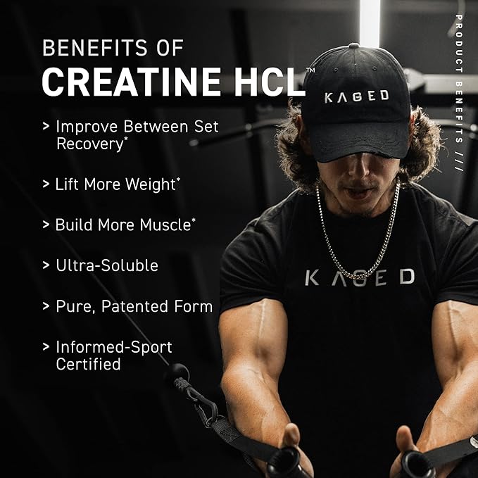 Kaged Creatine HCl Powder | Lemon Lime | Muscle Building and Recovery Supplement | Patented Formula | Highly Soluble Powder | 75 Servings