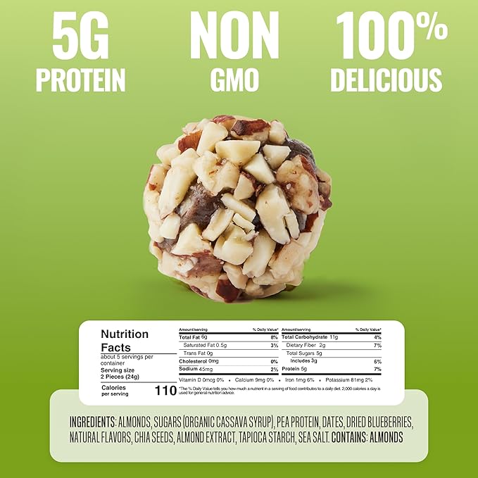 The Gluten Free Brothers Grain Free Banana Nut Bites – Grain Free Protein Balls – Non GMO, Soy Free, Vegan – Paleo Friendly Snack Size Plant Based Protein Energy Balls, 4 Oz (6 Count)