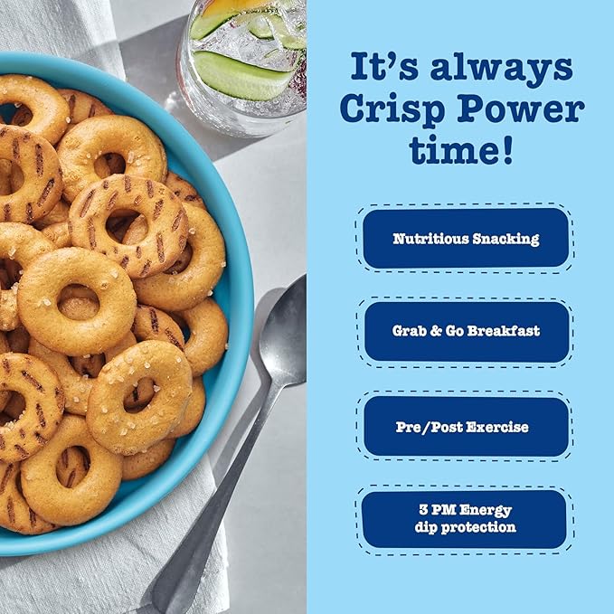 Crisp Power High Protein Pretzel Crisps - 6 Pack x 1.75 oz Crunchy & Flavorful Plant-Based Snack. No Sugar, 28g Protein Per Pack in 3 Savory Flavors, Vegan, Keto Friendly, Non-GMO, Kosher Non-Dairy (1.75 Ounce (Pack of 24), Sea Salt)