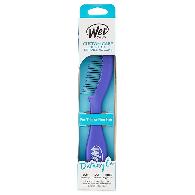 Wet Brush Custom Care Thin Hair Detangling Comb Purple