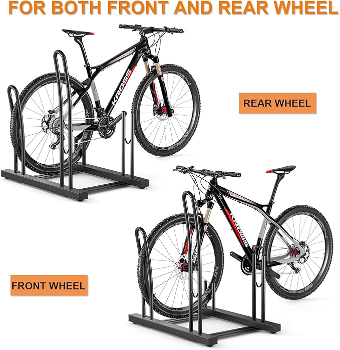CXWXC 1-3 Bicycle Stand - Bike Floor Parking Stand for Garage/Home - Bike Storage Rack fit 26”-29” Mountain Road Bikes (for 2 bikes)