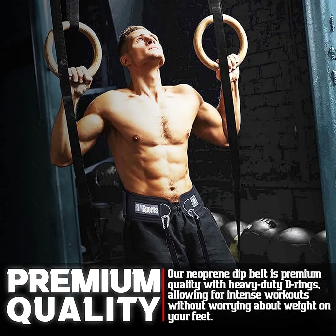 RIMSports Dip Belt For Weight Lifting - Weighted